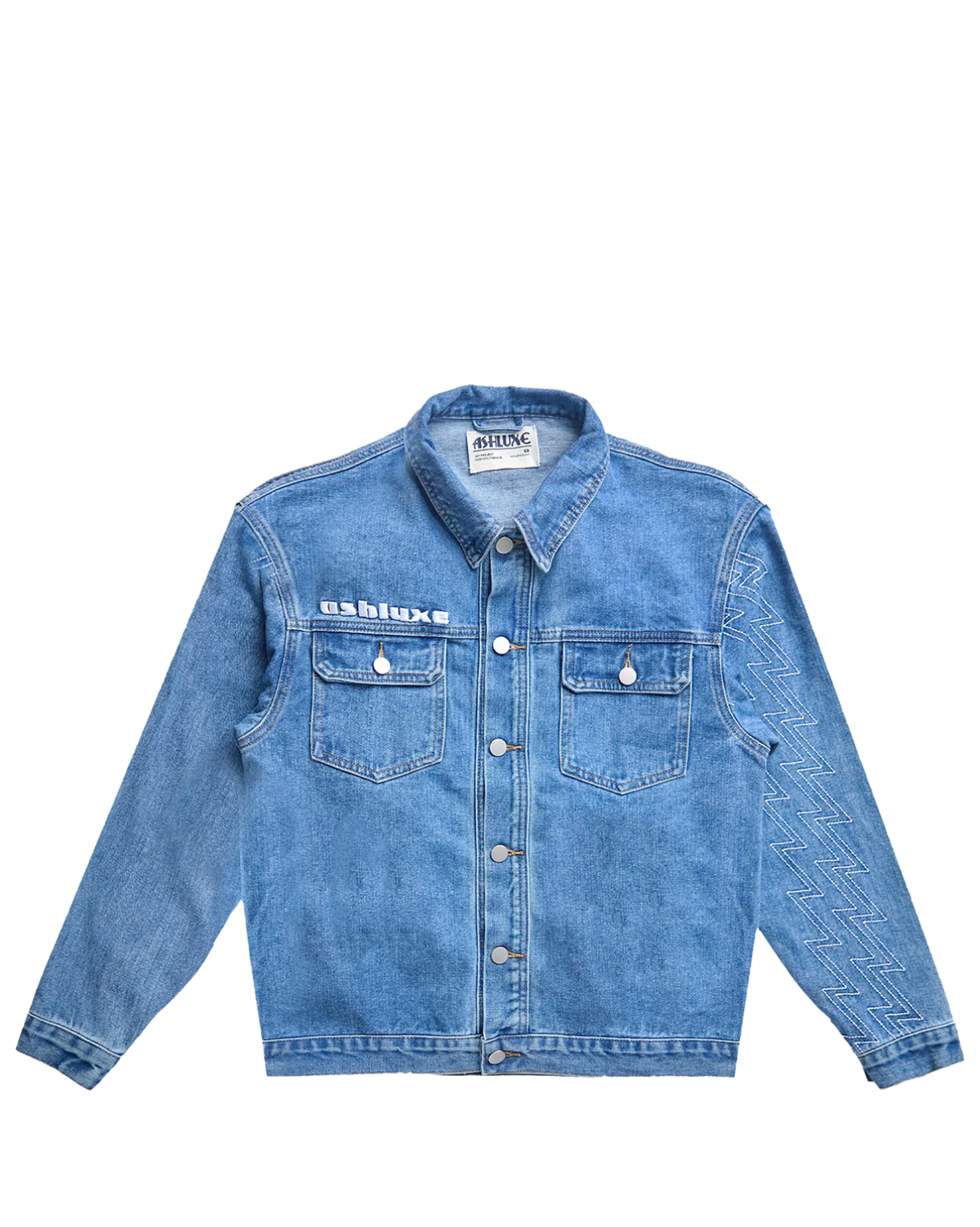 Ashluxe Men's Denim Trucker Jacket Blue