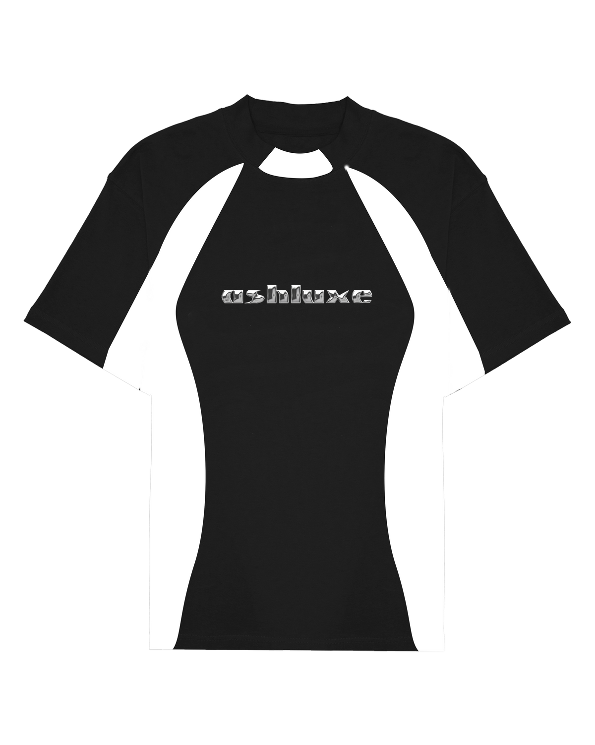 Ashluxe Chrome Panel T-shirt  Black/White