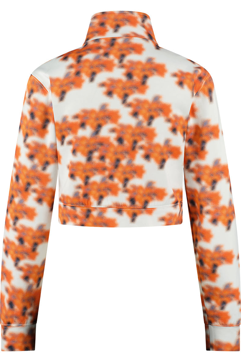 Ashluxe Female Track Flower Jacket - Orange