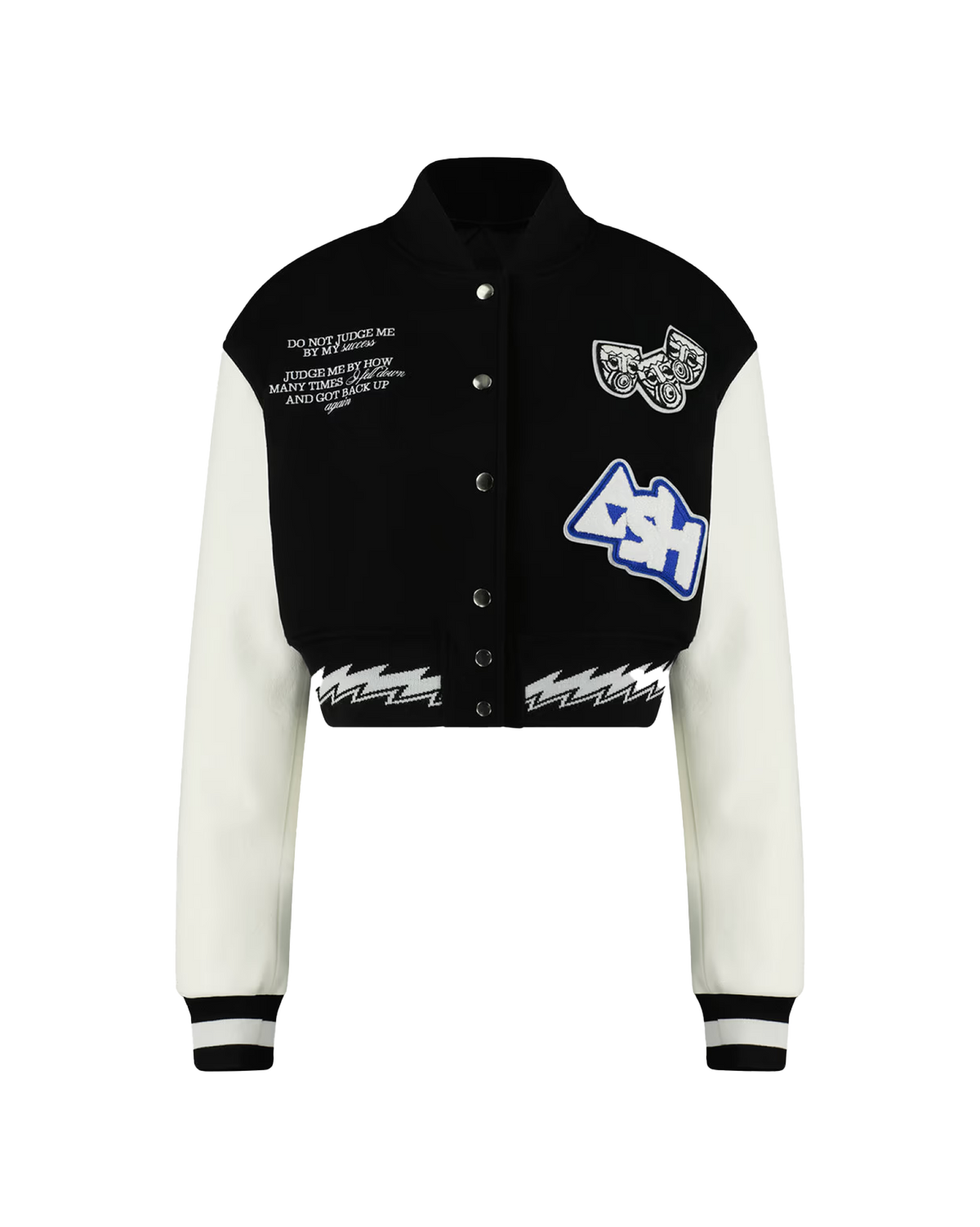 Ashluxe Female Varsity Jacket Black White