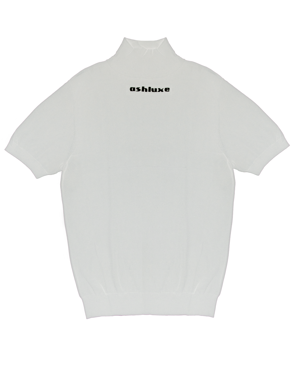 Ashluxe Ribbed Turtleneck Tee White